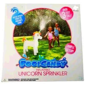 PoolCandy Inflatable Unicorn Sprinkler (Over 3 Feet Tall, Simple Set Up) New!